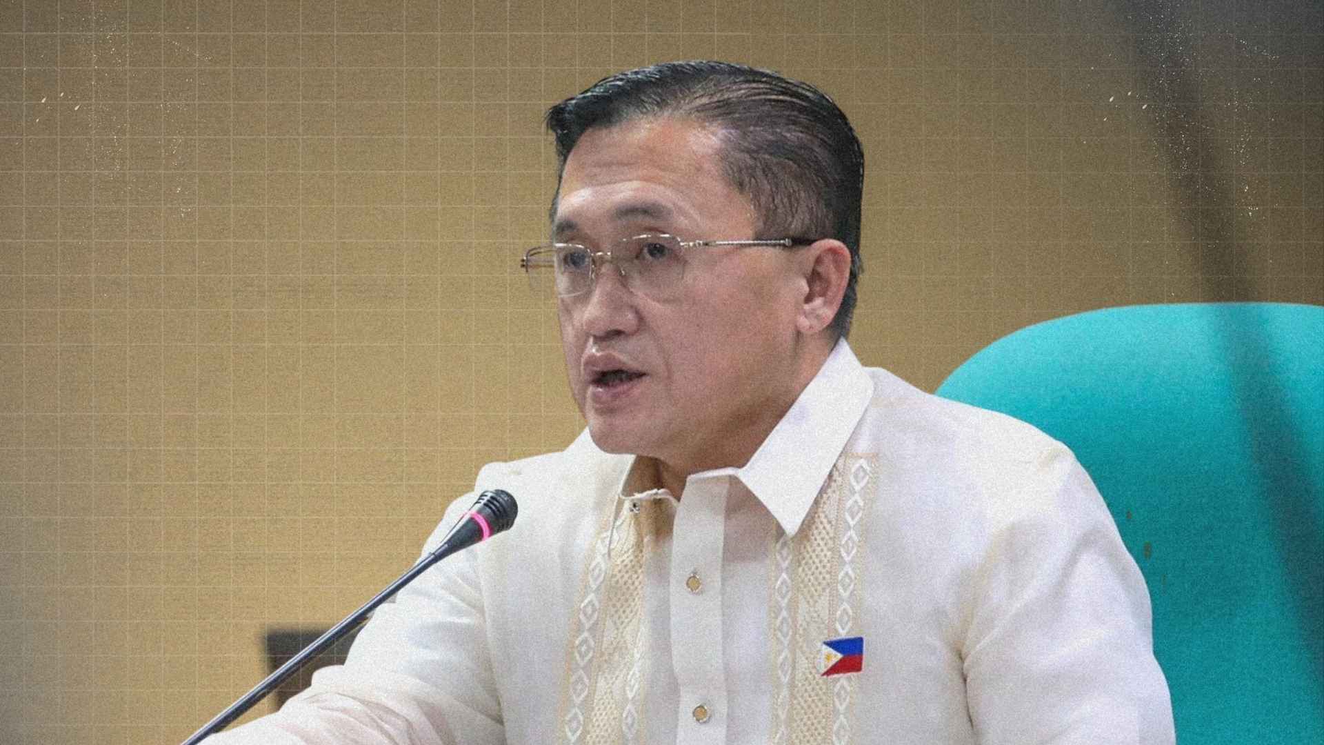 Senator Bong Go speaking publicly while defending his record and emphasizing his commitment to service and faith.