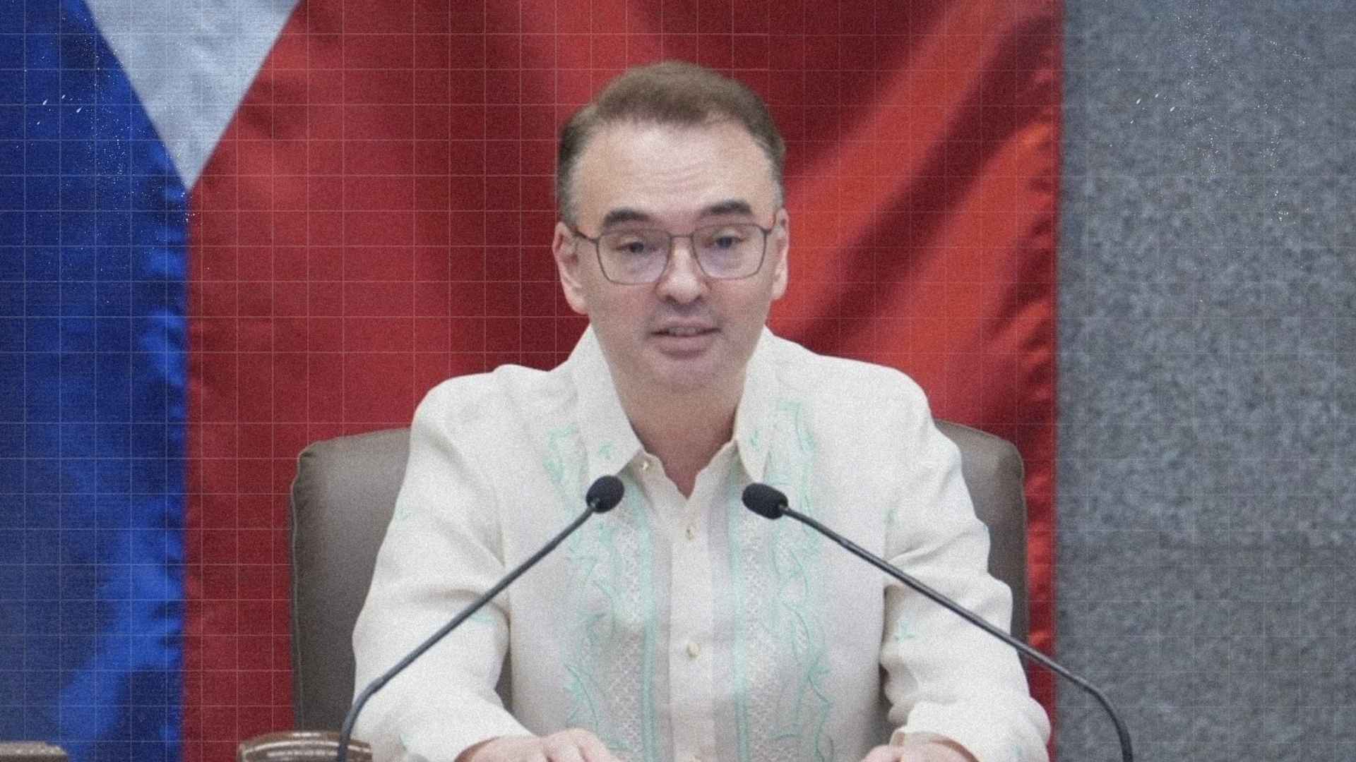 Senate President Alan Peter Cayetano speaking emotionally about Senate leadership, truth, and alleged political pressure surrounding the flood control hearings.