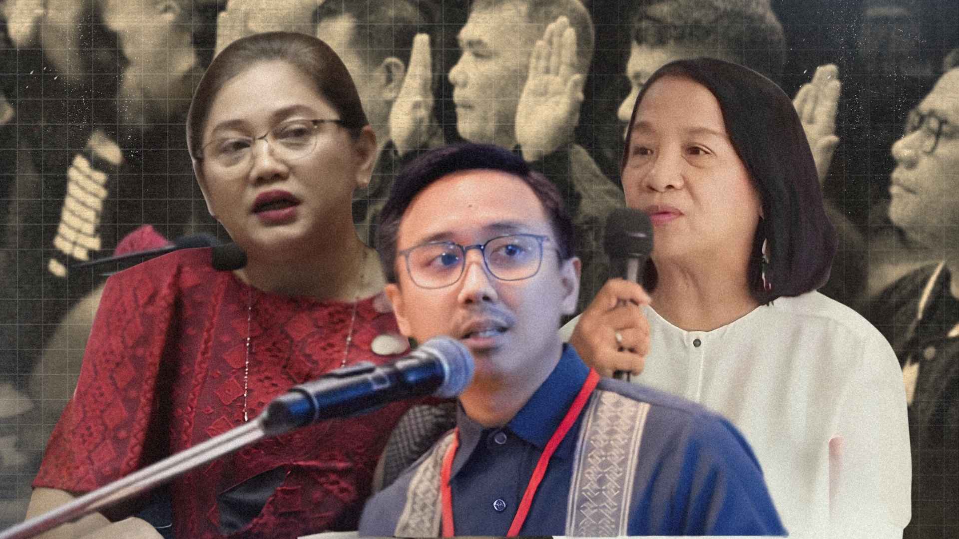 Former Makabayan lawmakers France Castro, Arlene Brosas, and Raoul Manuel issue a statement denying allegations connected to the Brave 18 controversy and flood control kickbacks.