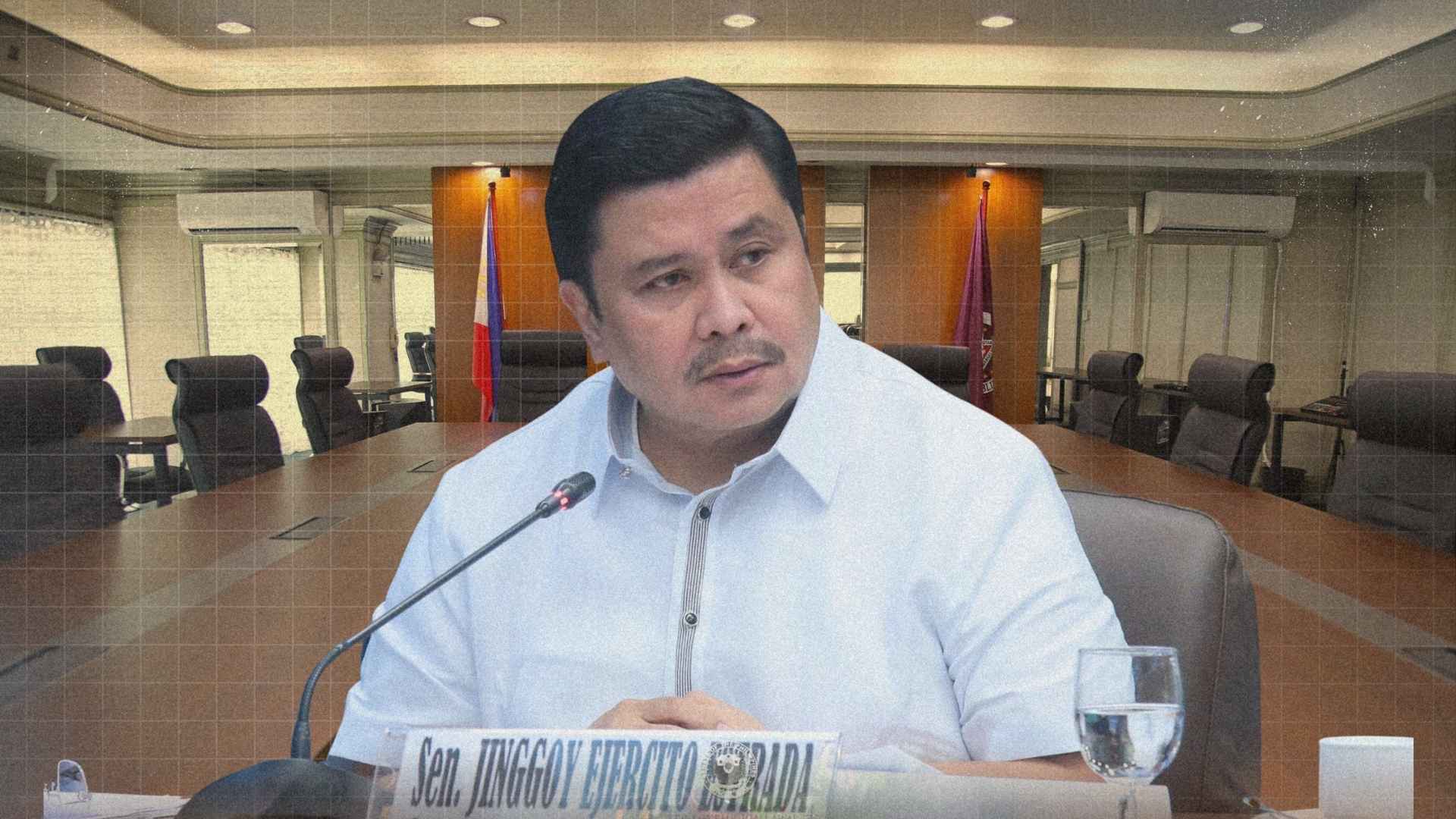 Senator Jinggoy Estrada appears before the Sandiganbayan during arraignment over graft charges connected to the flood control controversy.
