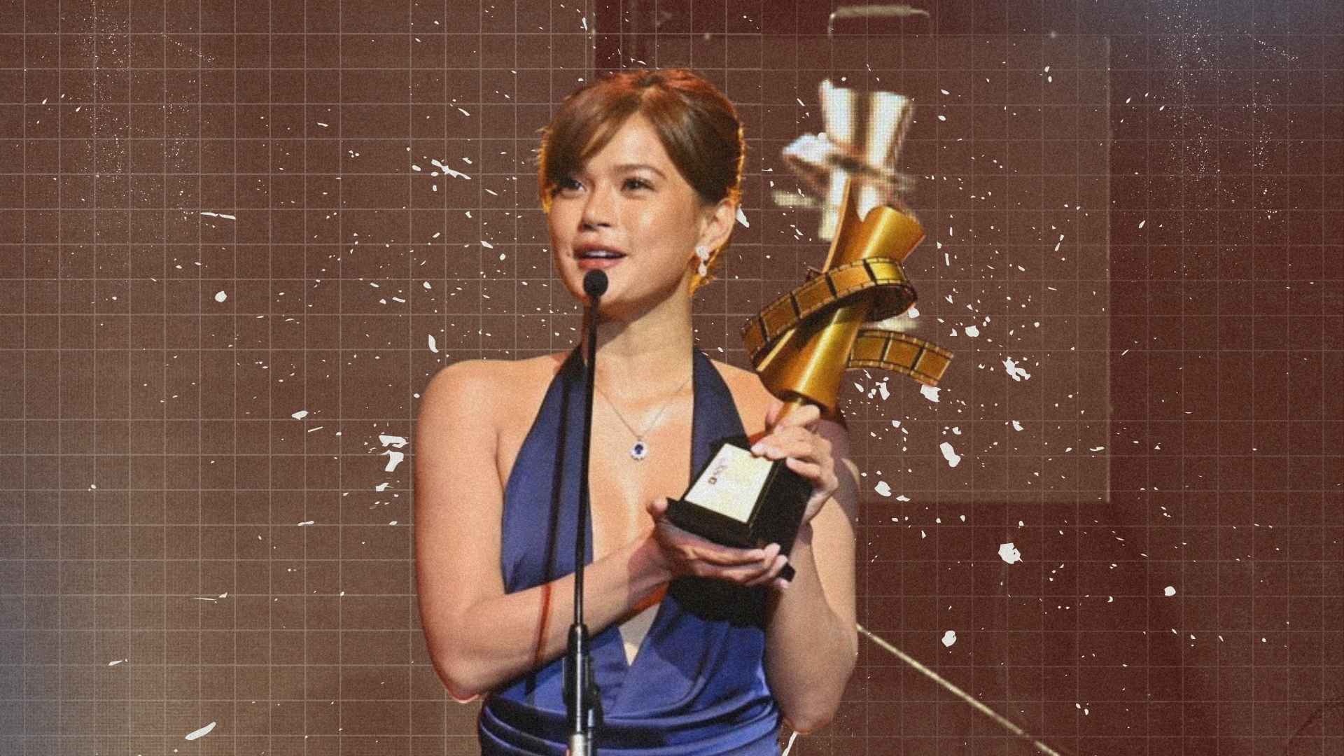 Maris Racal accepts the Best Actress award at the 9th Eddys and delivers an emotional acceptance speech encouraging people to rise after setbacks.