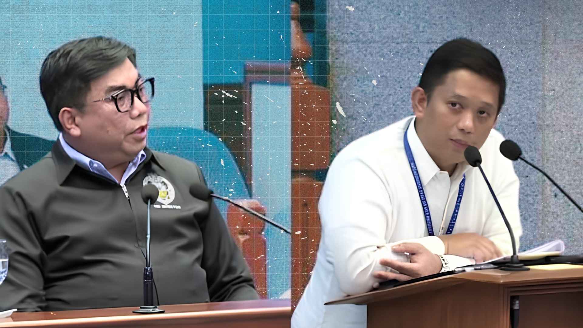 Atty. Mark Vinluan questions NBI Director Melvin Matibag about personal knowledge, hearsay, and official records during the impeachment trial of Vice President Sara Duterte.