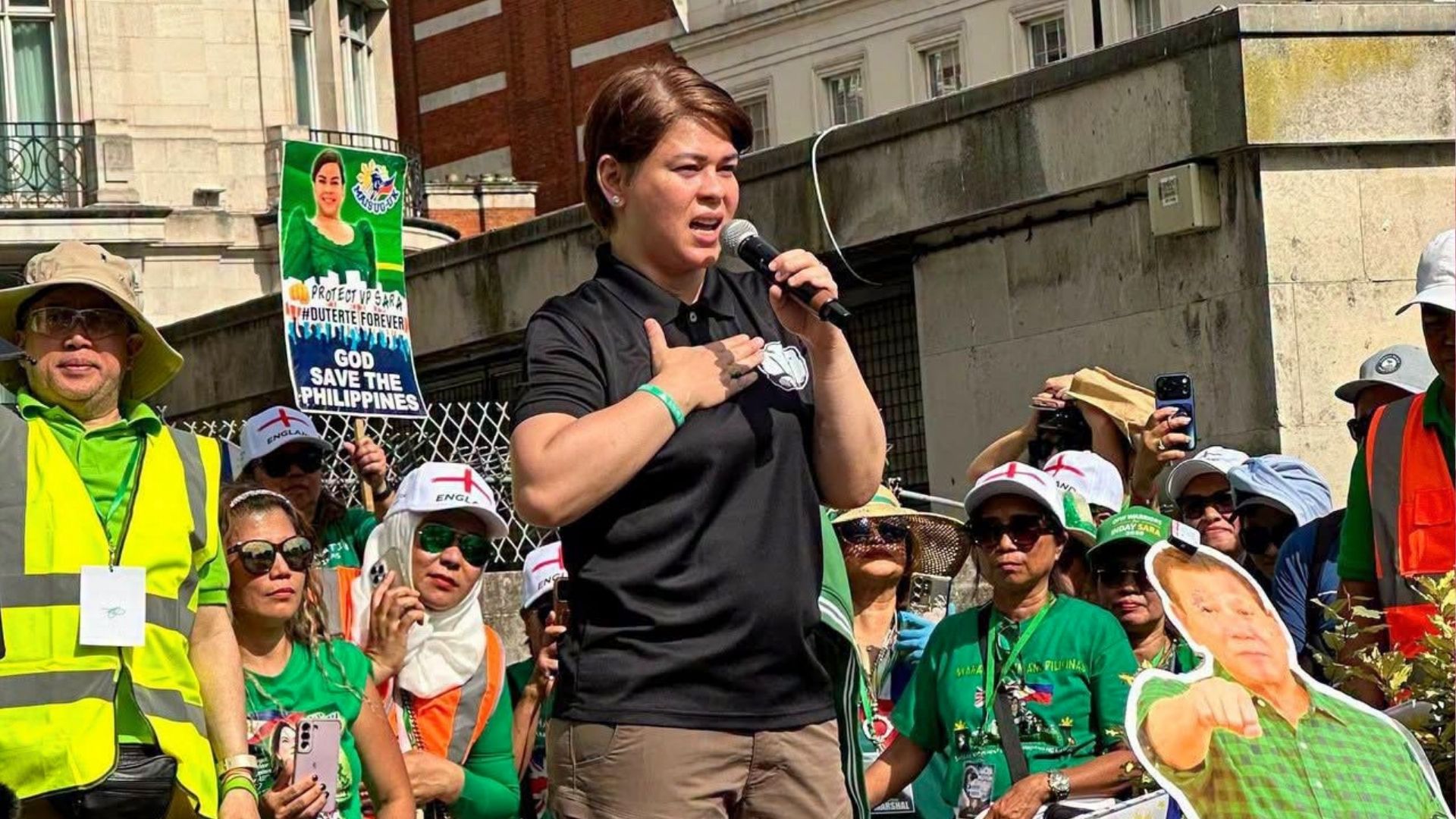 Vice President Sara Duterte in London rejects resignation rumors and challenges President Marcos amid impeachment trial