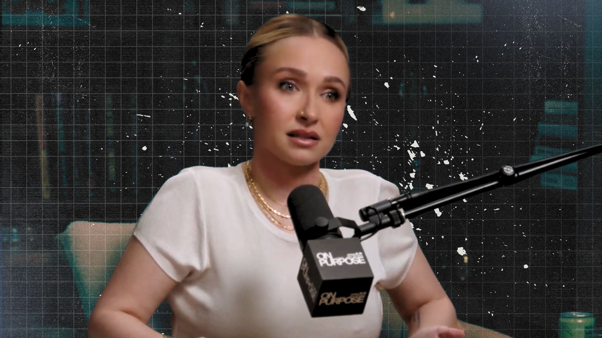 Hayden Panettiere speaks during an interview while discussing an alleged experience from her early years in the entertainment industry and the importance of trust and personal safety.