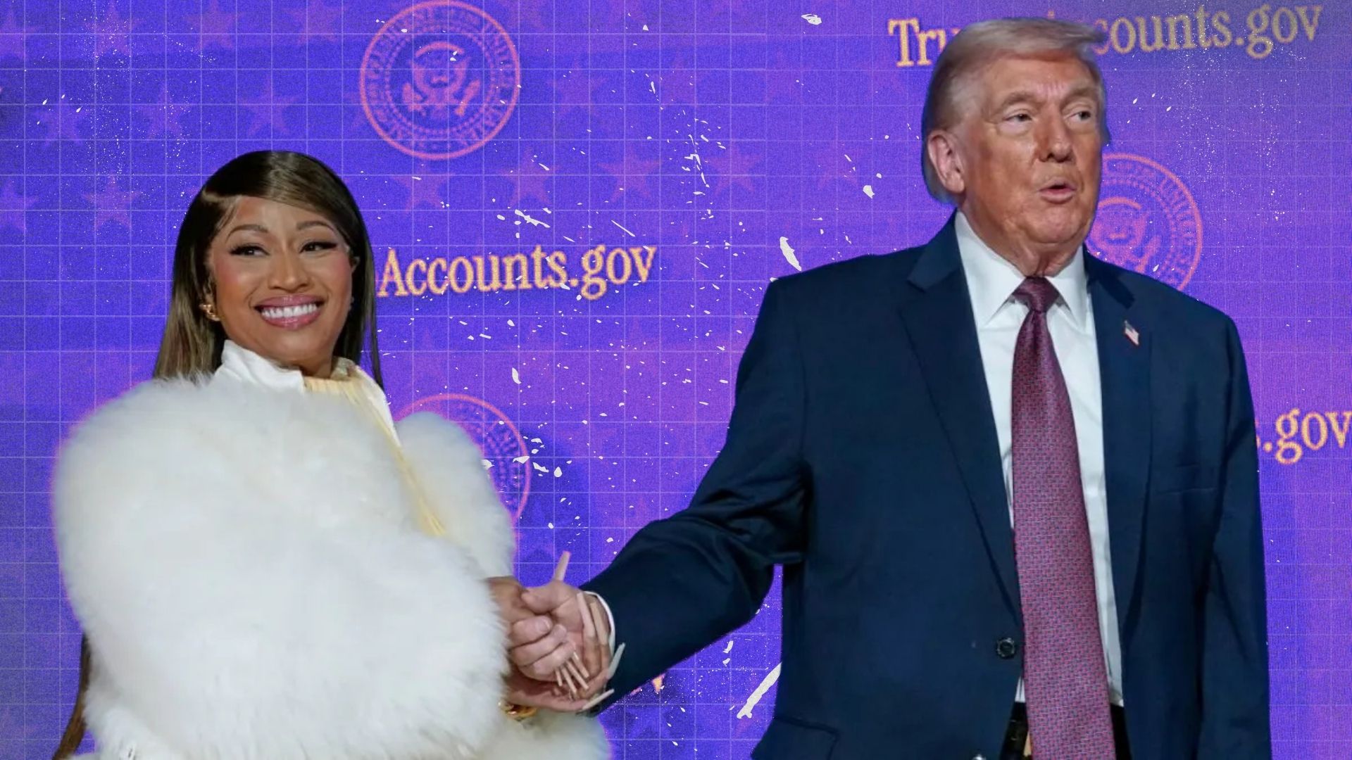 Nicki Minaj speaks during a public appearance as discussions continue online about her support for nationwide voter ID laws.