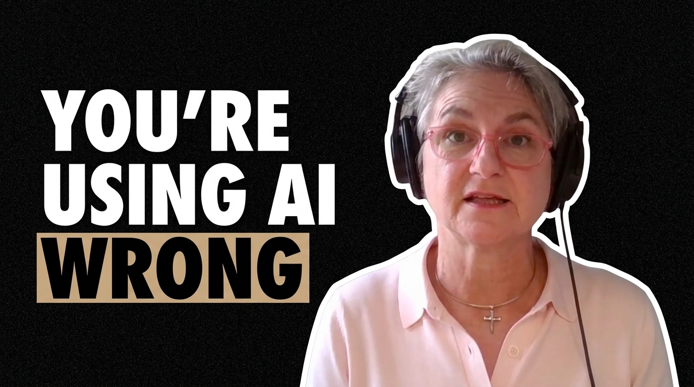 Thumbnail with AI-generated image of Cordes taken from the video and the text "You're using an AI wrong."