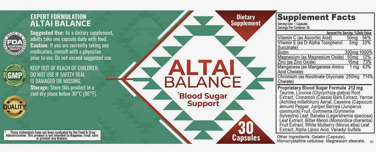 Altai Balance supplement fact