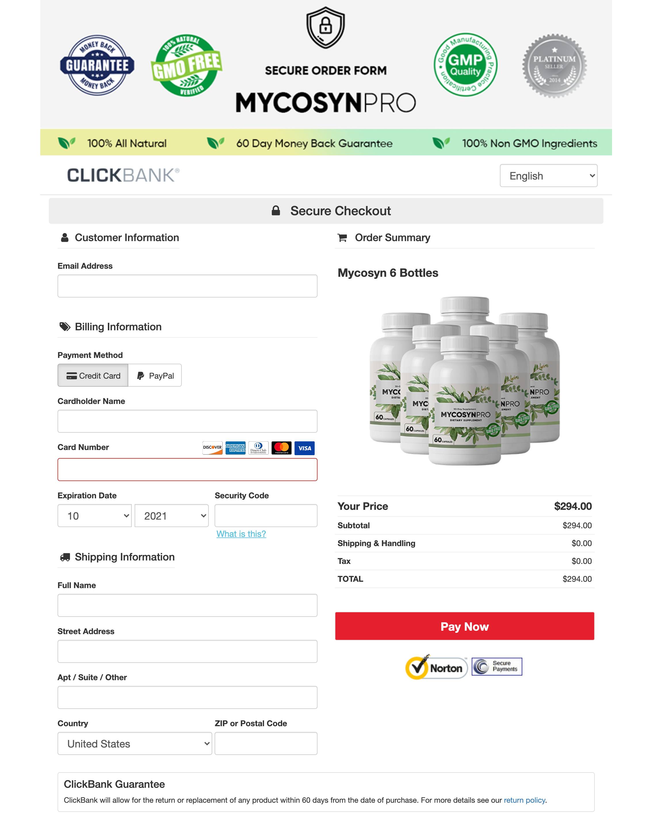 Mycosyn Pro-order-page