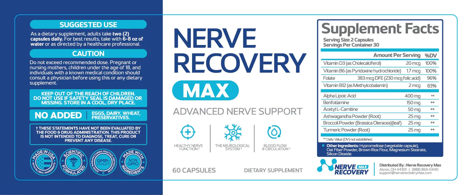 Nerve Recovery Max facts