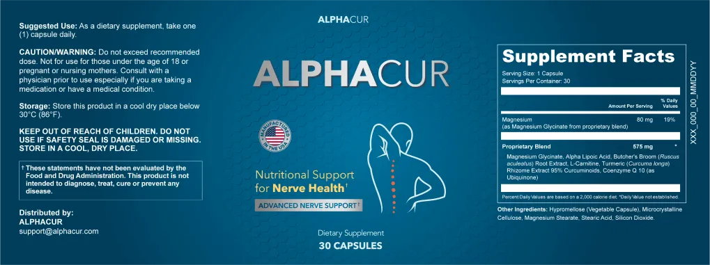 AlphaCur supplement facts
