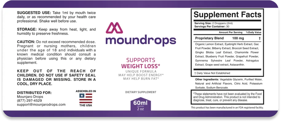 Moundrops supplement facts