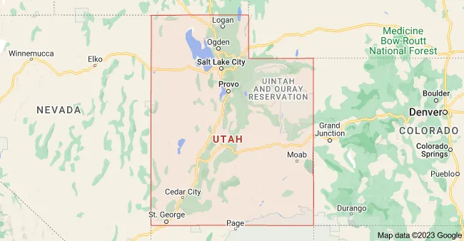 Highlighted Utah Map 