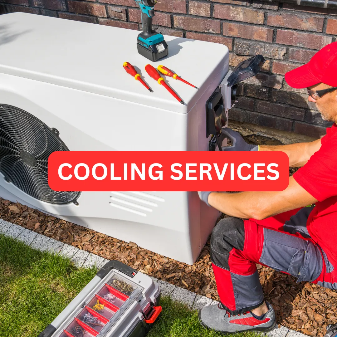 Man checking hvac system