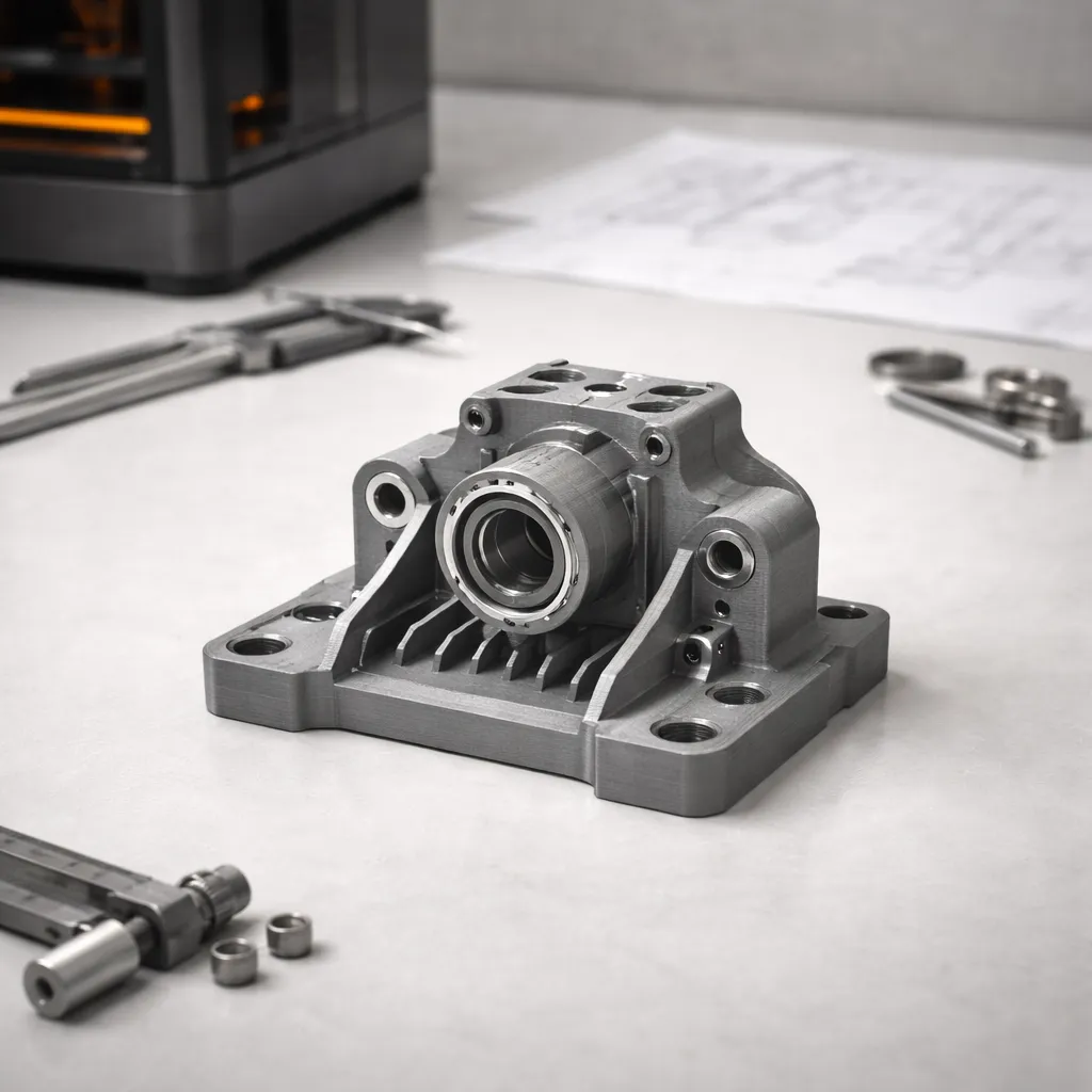 Map-style graphic representing North Dallas service coverage with highlighted areas and branding for 3D printing services.