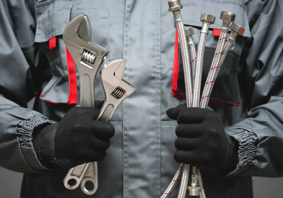 Bravo Plumbing technician preparing to inspect a residential plumbing system