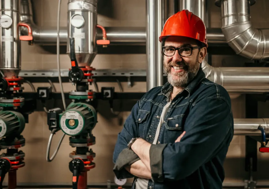 Bravo Plumbing technician preparing to inspect a residential plumbing system