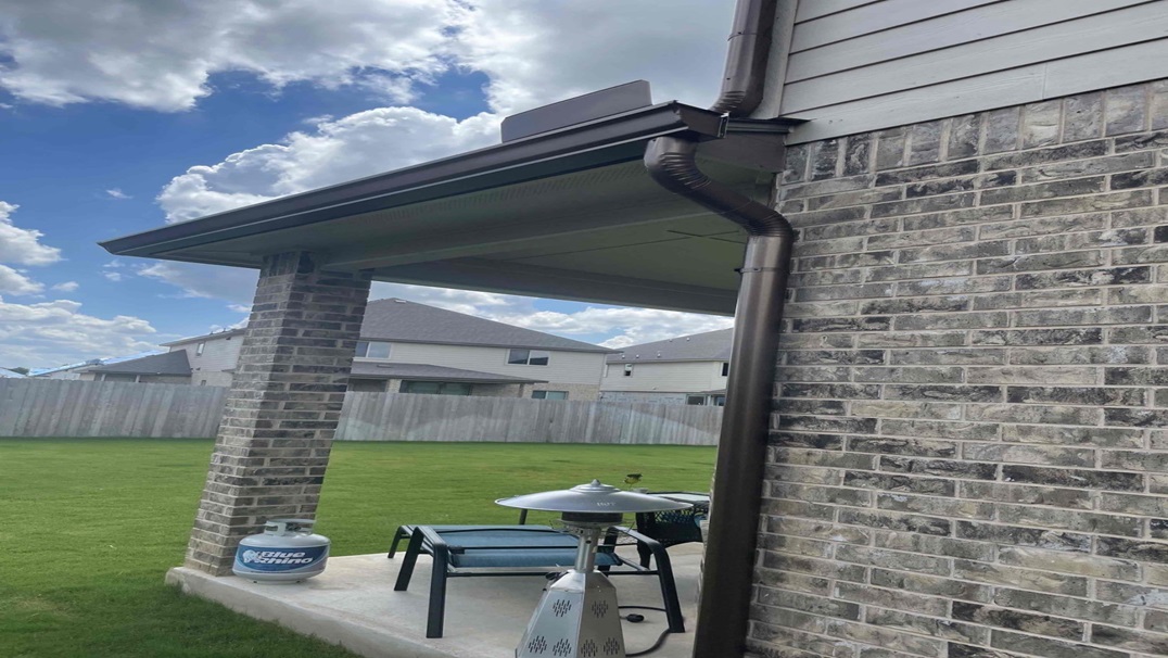 Oversized gutter system designed to handle heavy rainfall and roof runoff