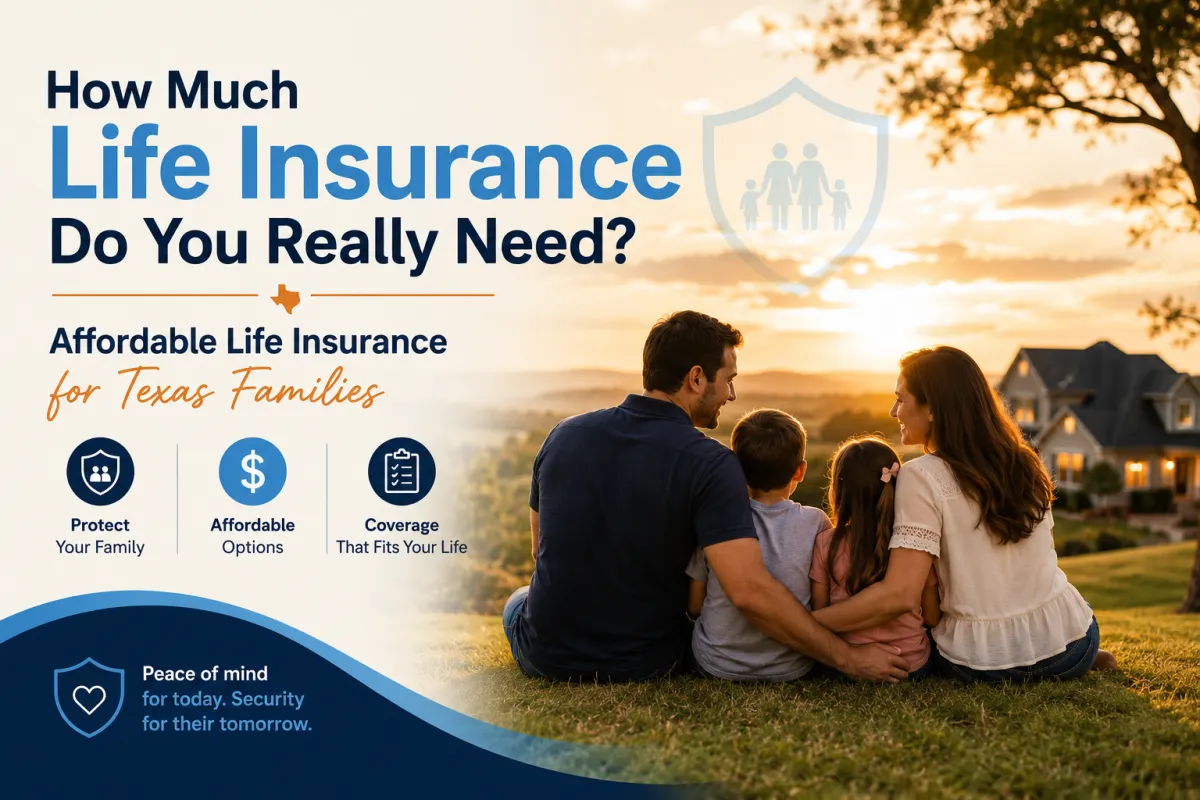 Texas family spending time together outdoors, representing affordable life insurance and financial protection.