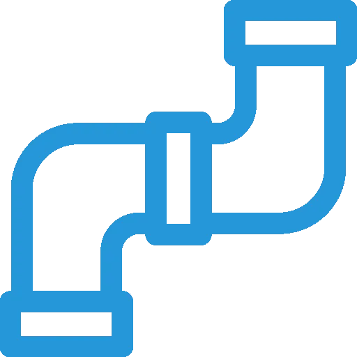 Pipe icon representing plumbing services and sewer camera inspections at Fern Plumbing.