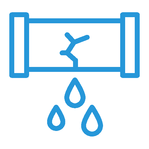 Broken pipe with water droplets, representing plumbing emergencies and burst pipe repairs by Fern Plumbing.