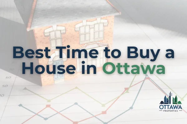 Model home on real estate market chart — best time to buy a house in Ottawa