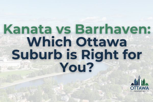 Aerial view of Kanata and Barrhaven Ottawa suburbs side by side comparison