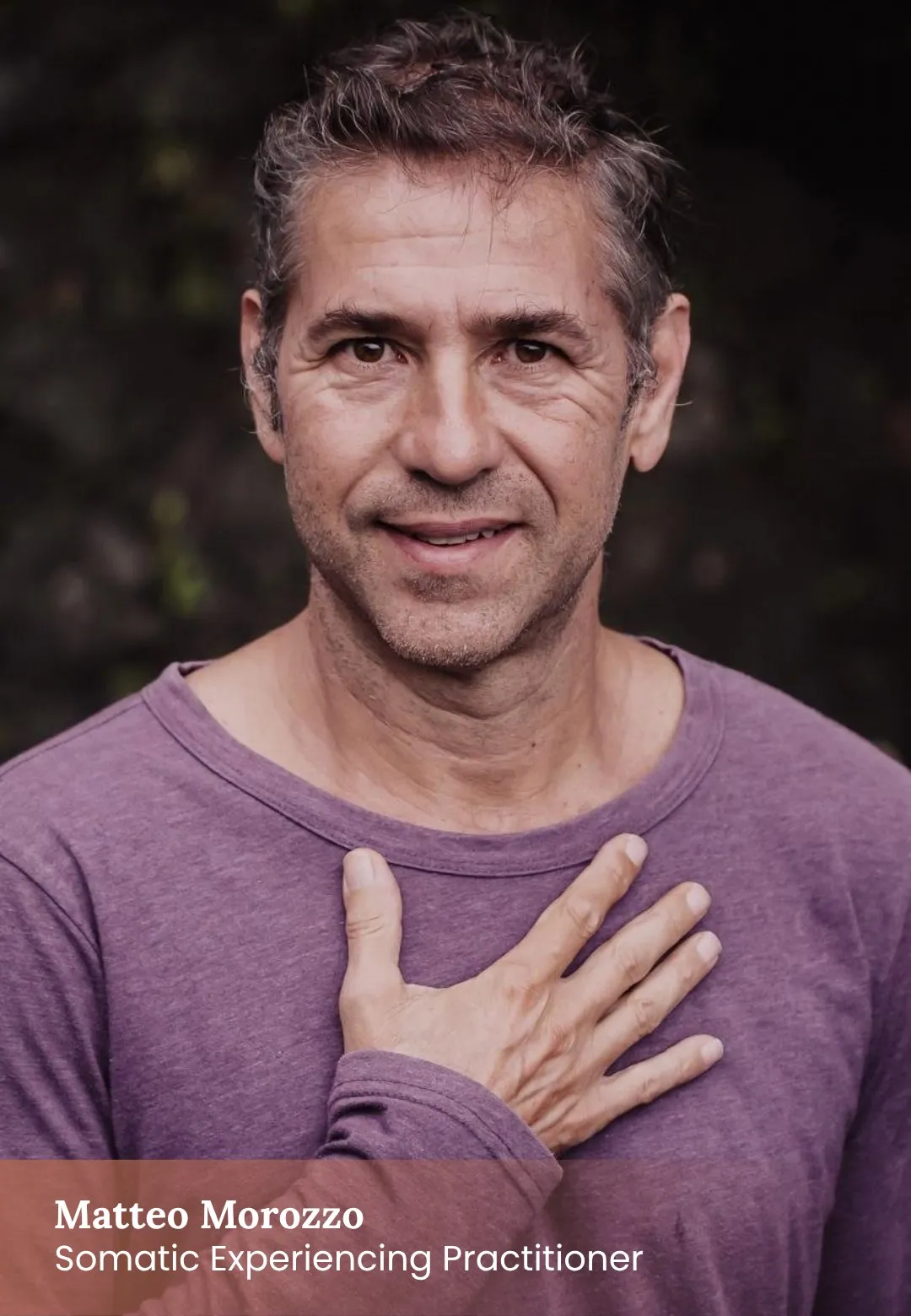 Matteo Morozzo with his hand on his chest