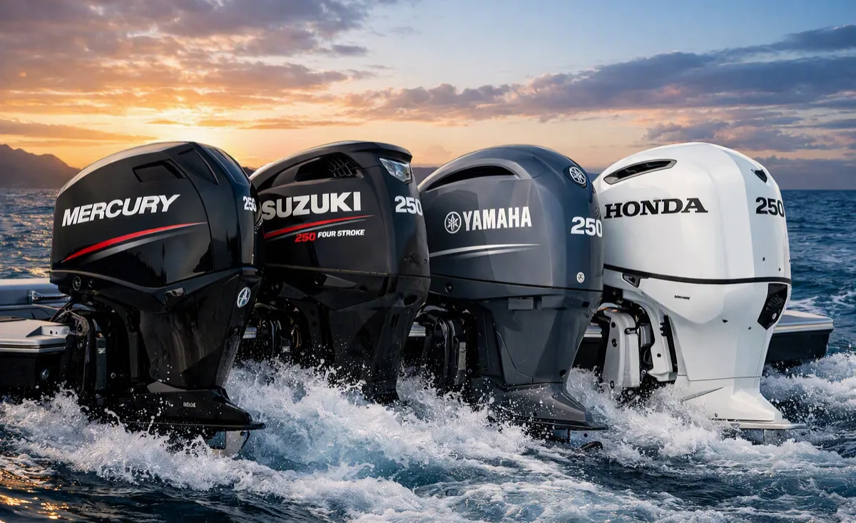 Technical marine outboard engine internals engineered for high performance.
