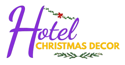 Captivating Christmas lights for hotels illuminate the lobby, creating a cozy and festive guest experience.