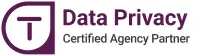Data privacy badge for website footer - white 