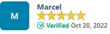 5-star rating by Marcel, verified on October 20, 2022