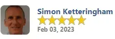 5-star rating by Simon Ketteringham on February 3, 2023