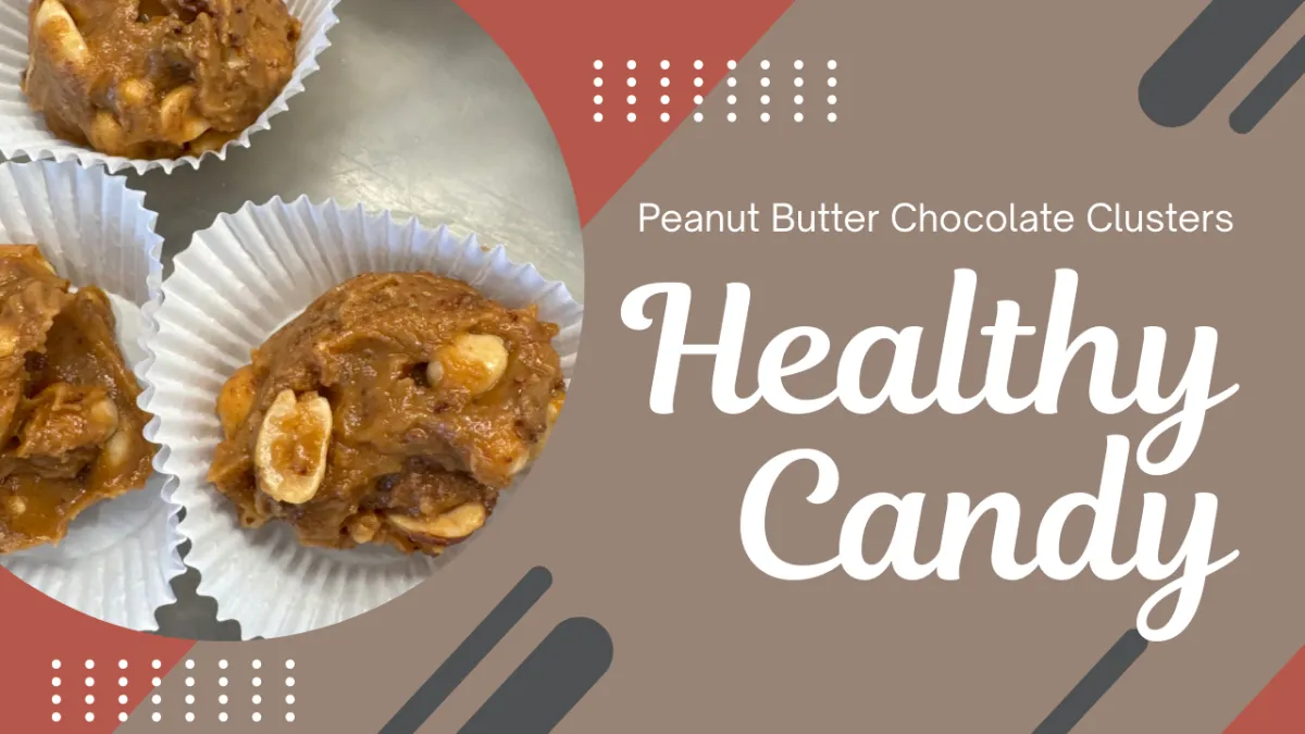 Peanut cocoa nib clusters on parchment paper