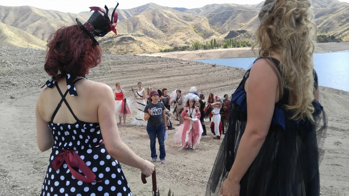 Steph Lokelani directing her cast and crew on the set of The Unlost