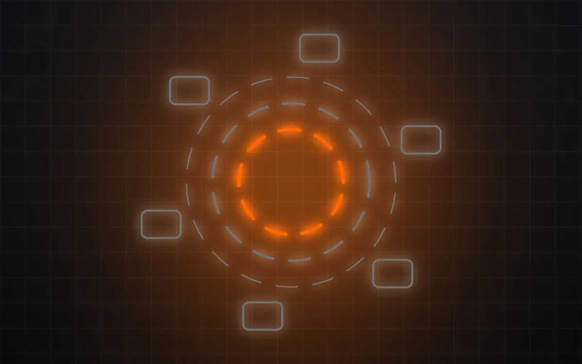 Neon purple question marks floating in a dark digital space, creating a sense of motion and depth.