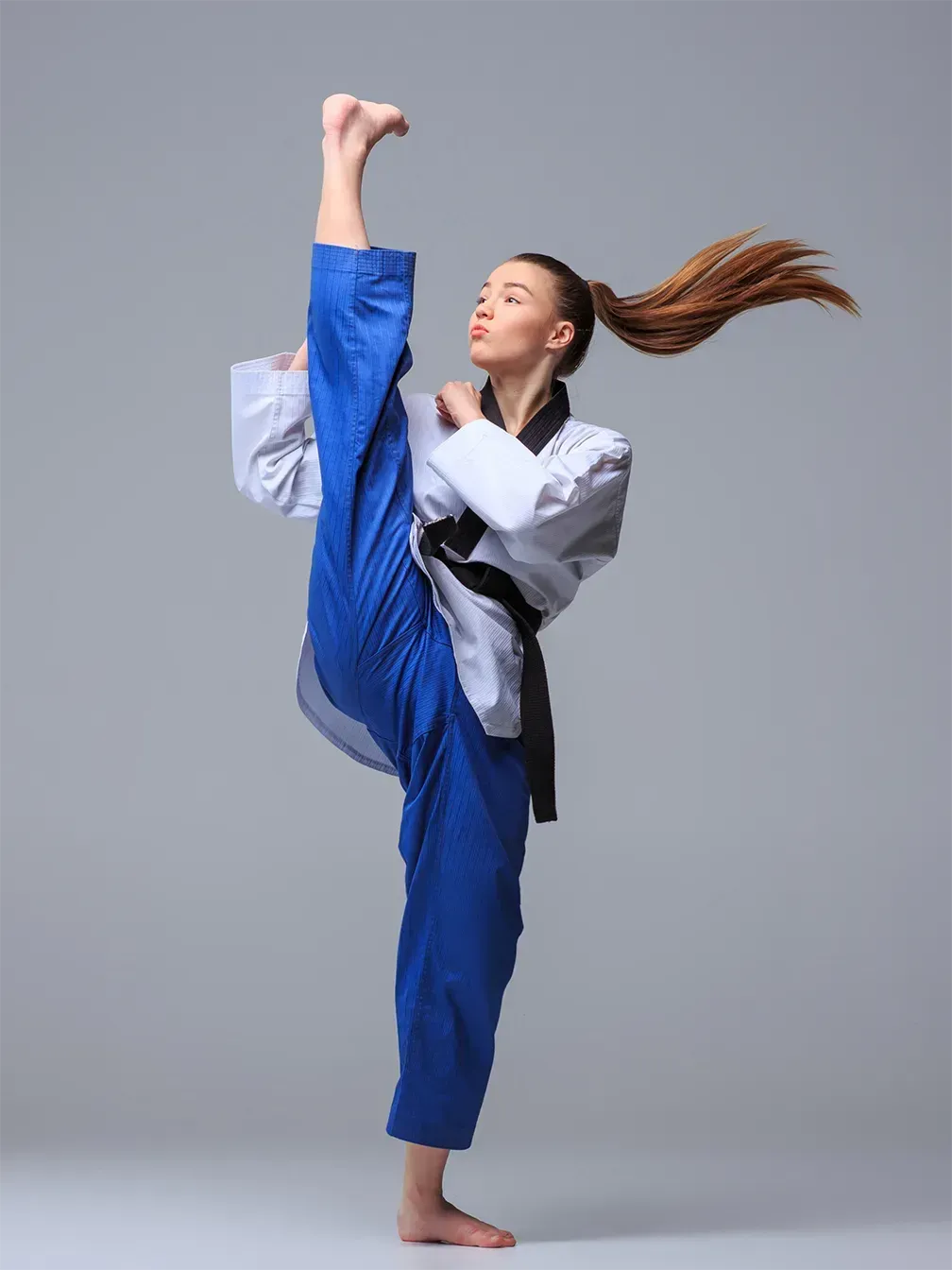 image - girl training taekwondo