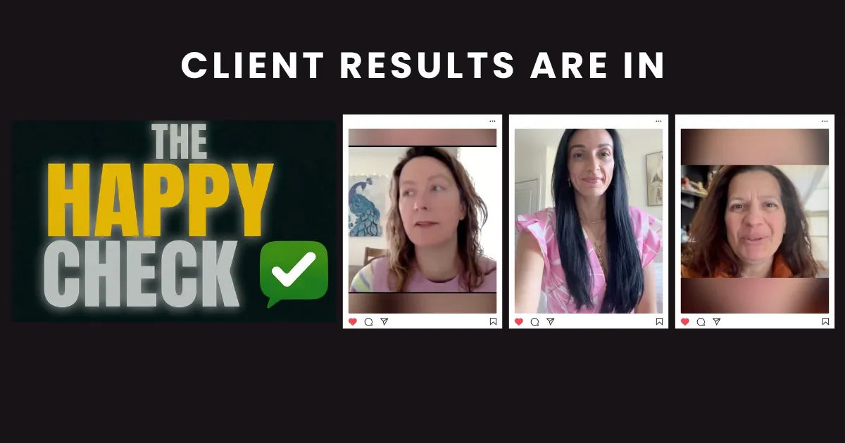 Three women wellness practitioners sharing video testimonials about the Happy Check system by Mark Crandall