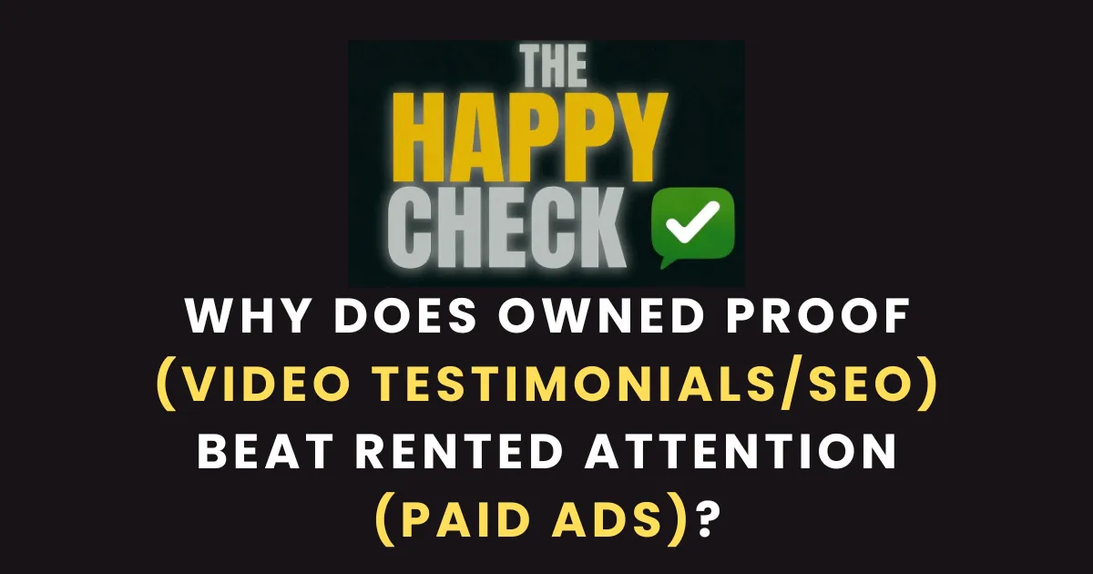Handcrafted customer testimonials from Sugar Loaf, NY shown as owned marketing proof, featured by The Happy Check