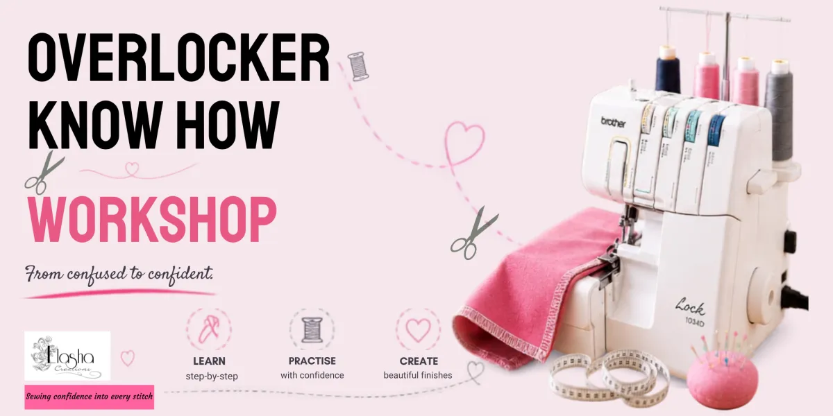 Overlocker-Surger-know-how-course-info-and-fabric-bags-and-sewing-machine