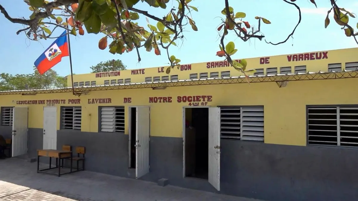 school building's facade
