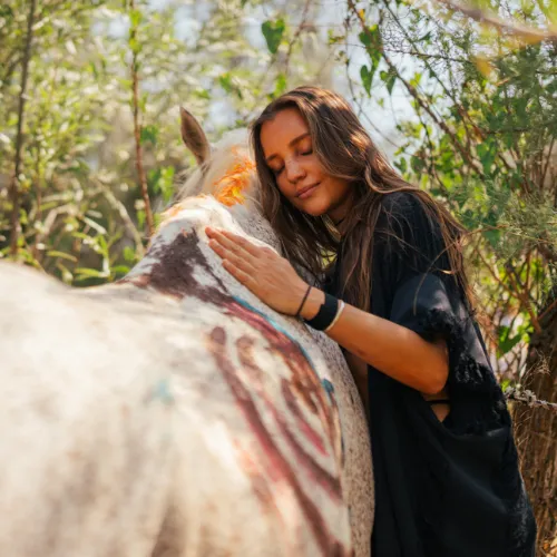 Transformative horse therapy experience in Cappadocia Land of Horses during wellness retreat