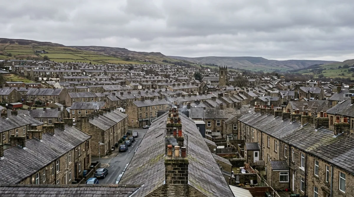 Colne homes overlooking Pendle Hill