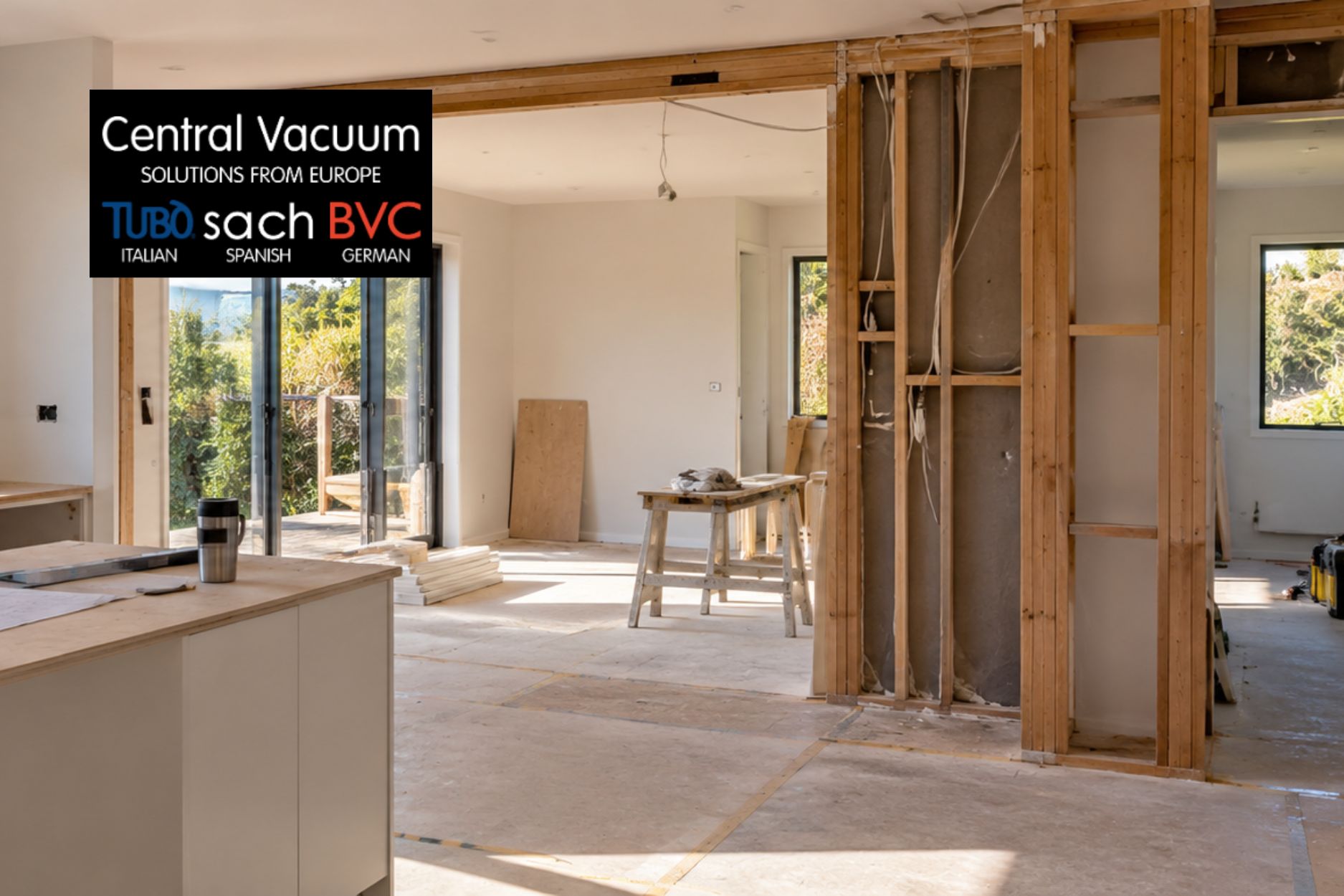 Home renovation where a central vacuum system could be installed