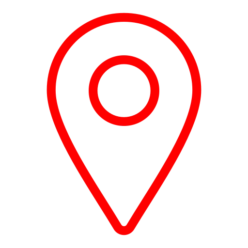 Red location pin icon representing service areas for Right Roofing & Siding in Central Iowa.