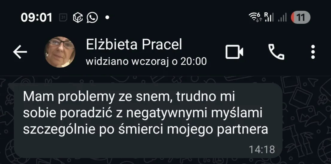 Wiadomość od Elżbiety — natychmiastowa ulga po pierwszej sesji