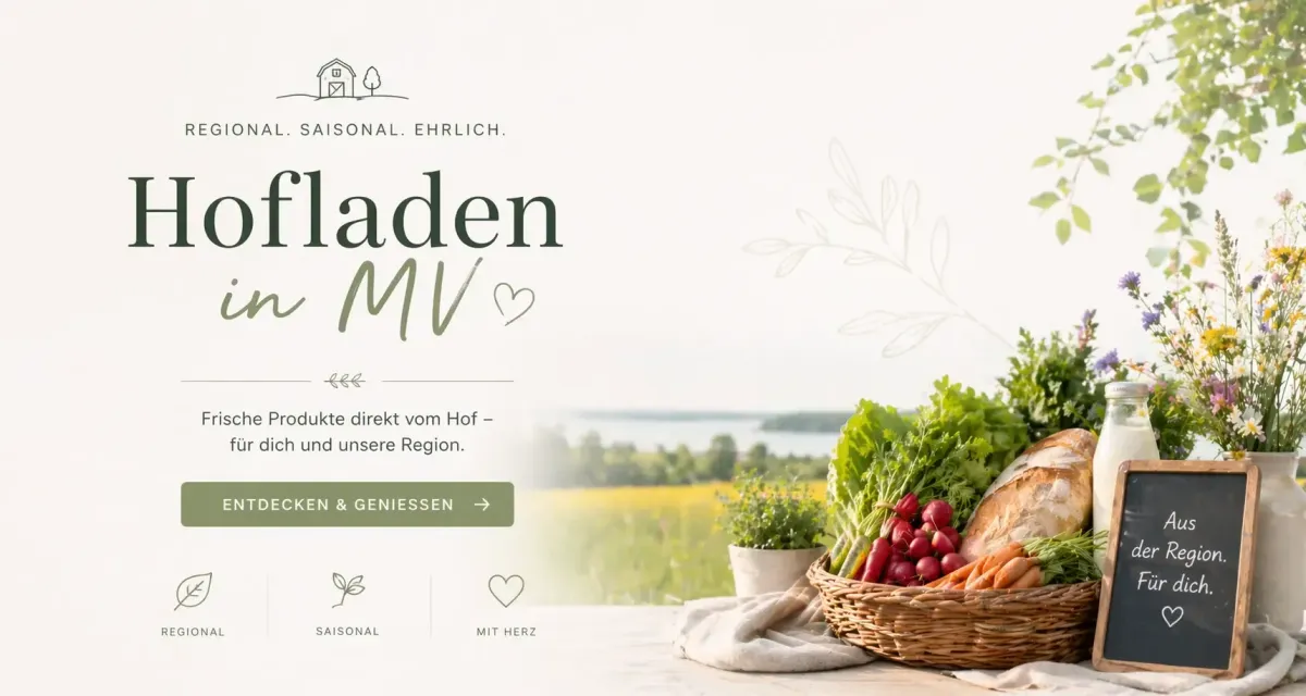 Website-Mockup für einen Hofladen in Mecklenburg-Vorpommern - klares freundliches Webdesign für Hofladen