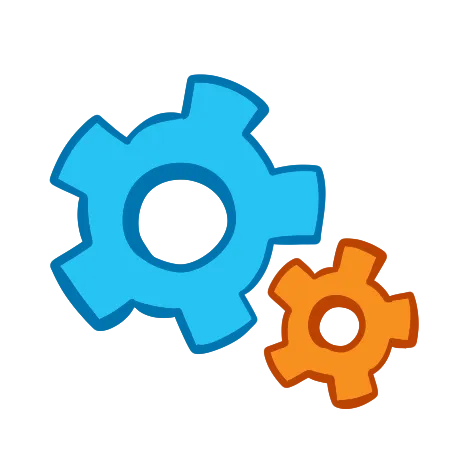 blue and orange gears