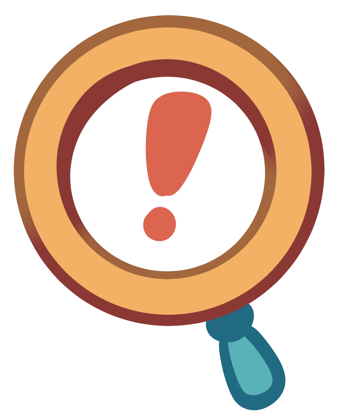 yellow magnifying glass with blue handle