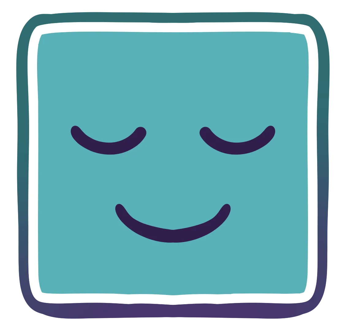 smiling green square face
