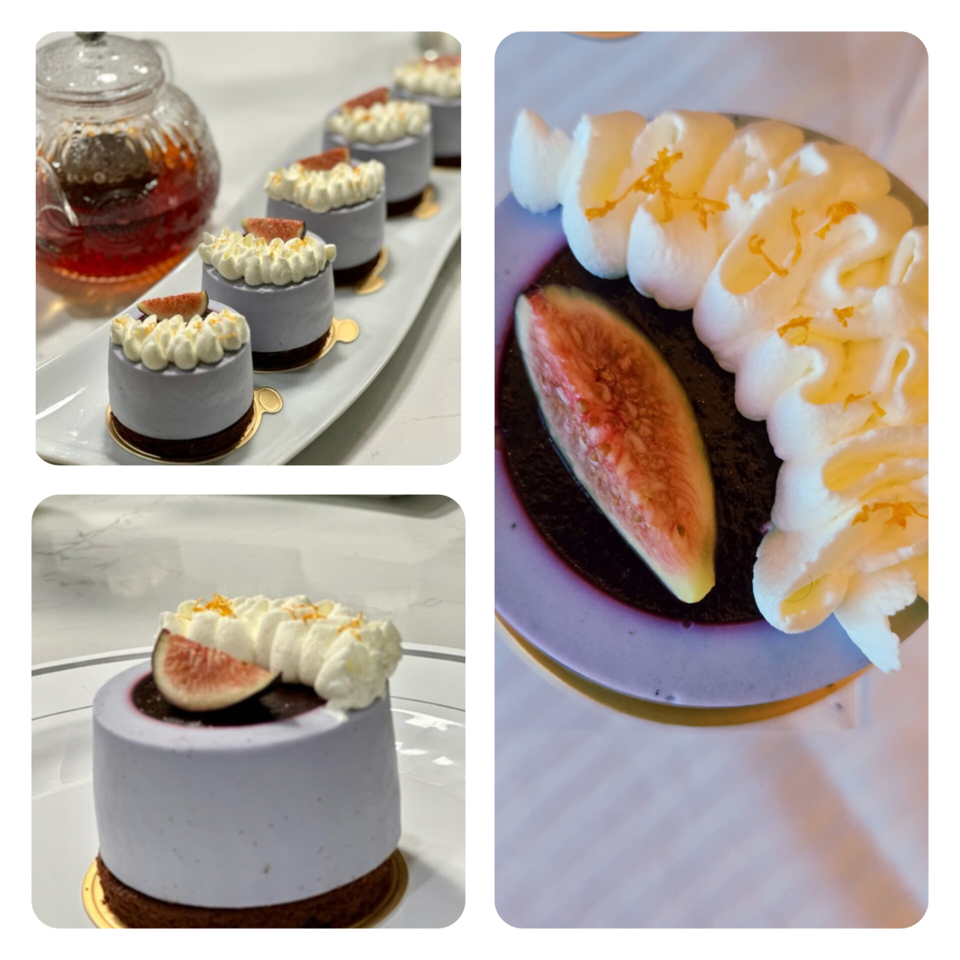 Assorted dessert cake topped with handcrafted buttercream roses